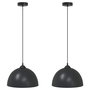 Voir la diapositive 2 : VIDAXL Lampes suspendues 2 pcs hauteur reglable E27 noir Ø 30 cm metal