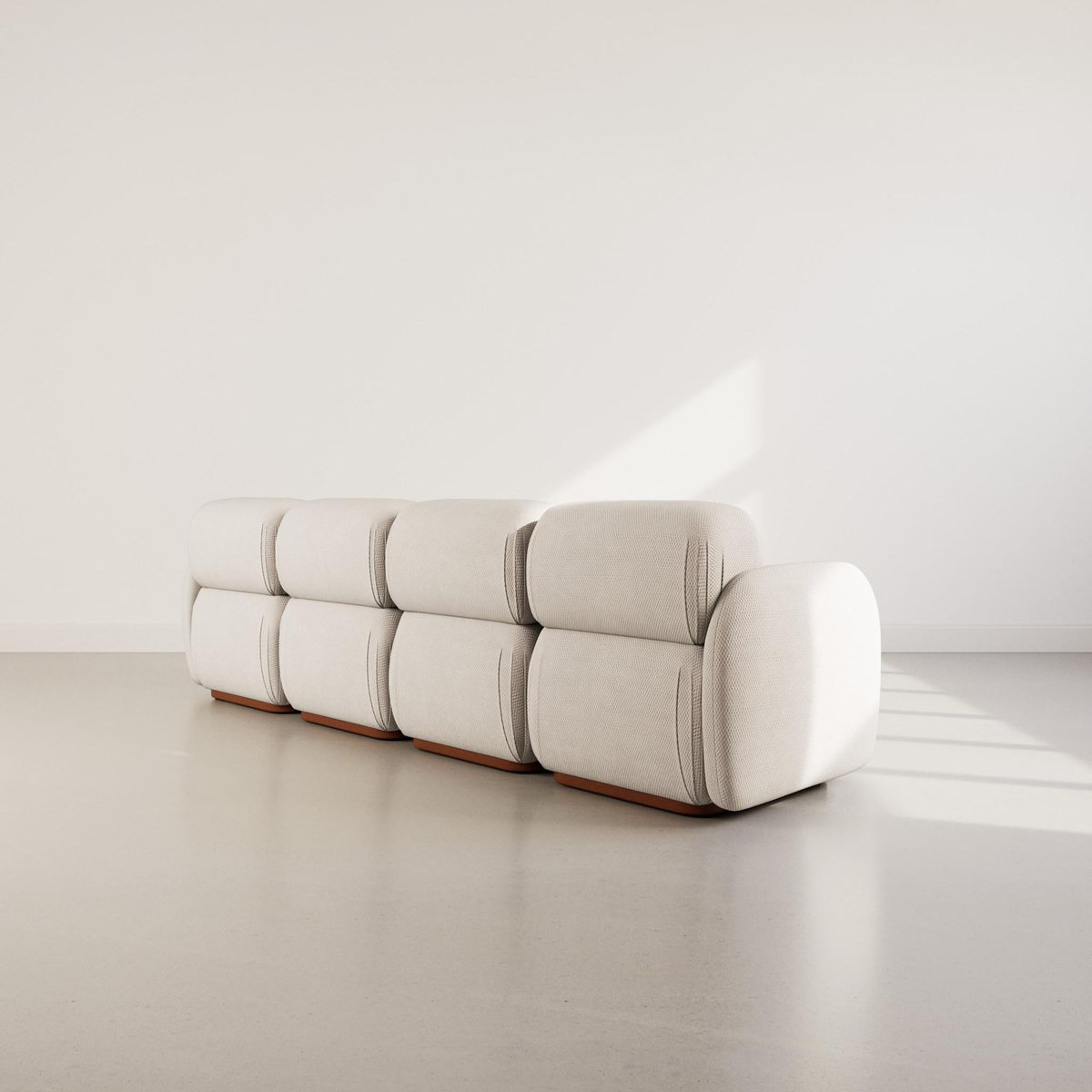 LISA DESIGN Penelope - canapé droit modulable 4 places en velours texturé