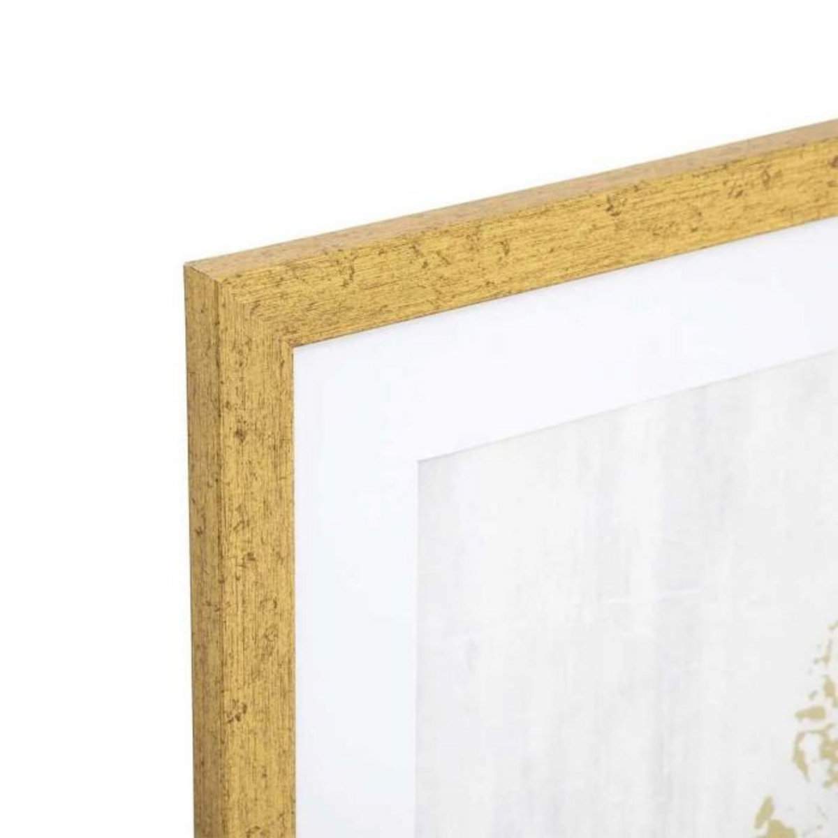 ATMOSPHERA Cadre Déco  Feuille  50x70cm Or & Blanc