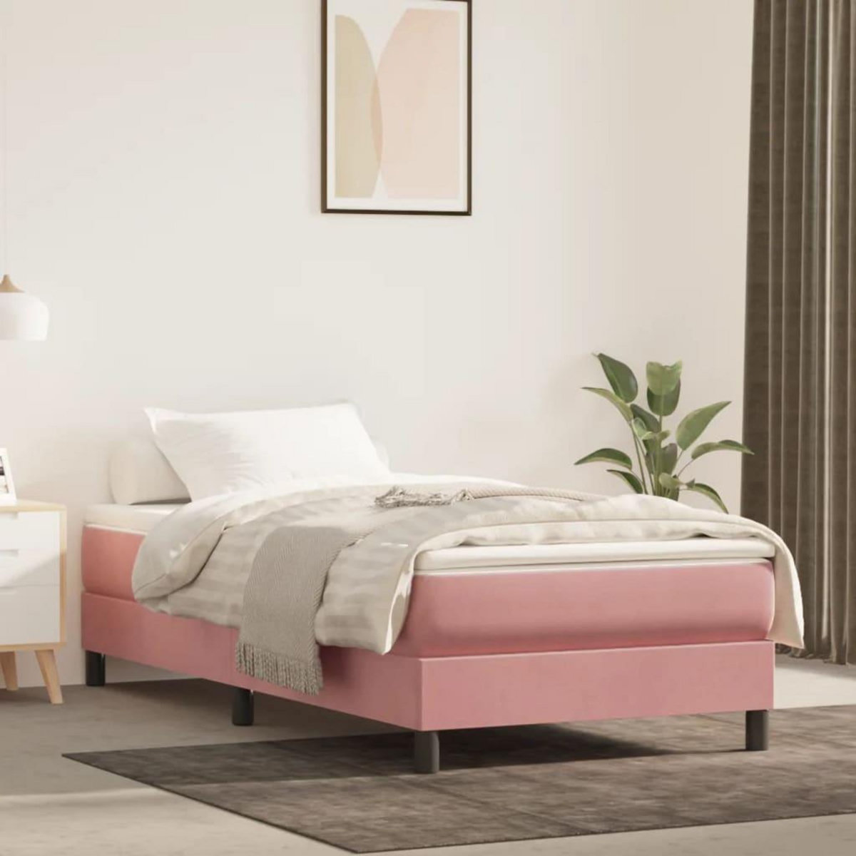 VIDAXL Cadre de lit sans matelas rose 100x200 cm velours