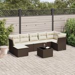 VIDAXL Salon de jardin 8 pcs avec coussins marron resine tressee