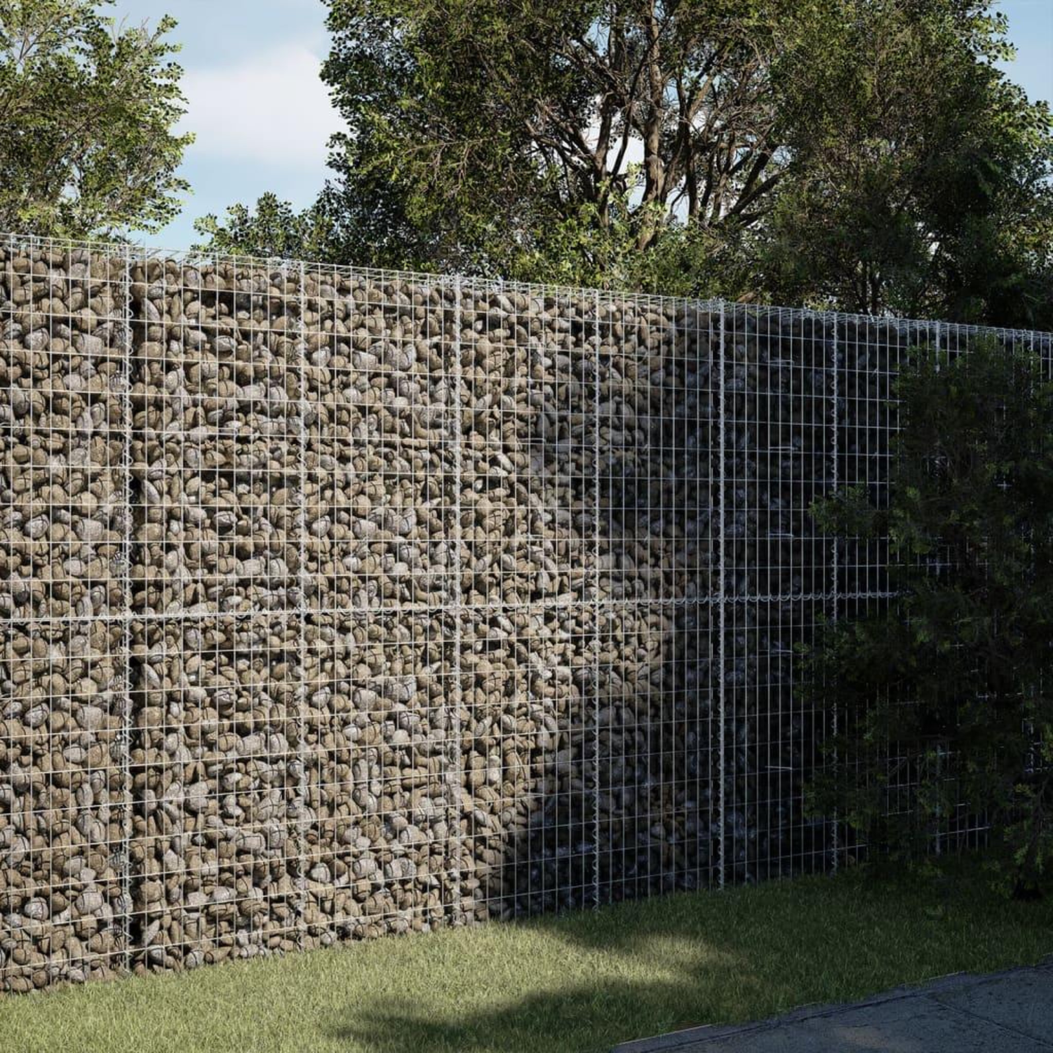 VIDAXL Panier gabion avec couvercle 200x50x200 cm fer galvanise