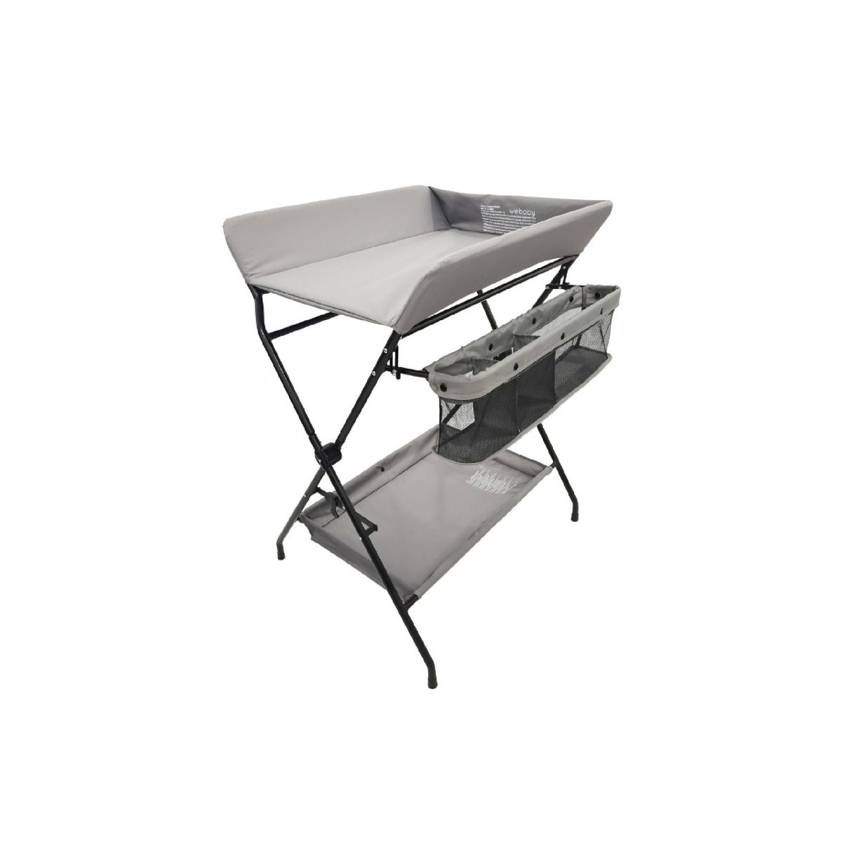 WEBABY Table à langer pliante en acier Noir et Gris