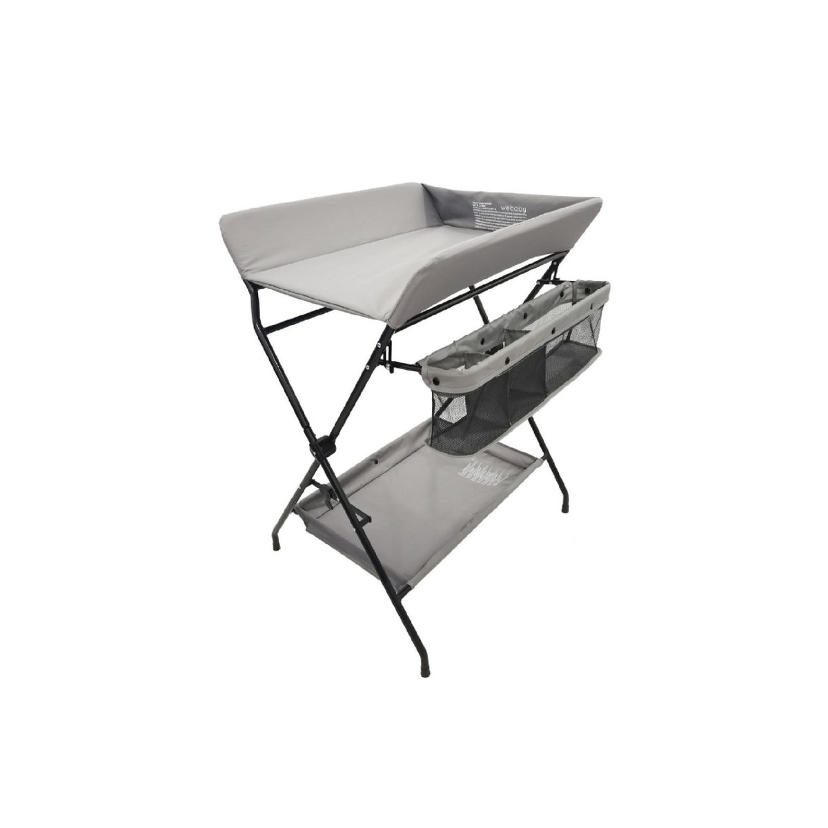 WEBABY Table à langer pliante en acier Noir et Gris