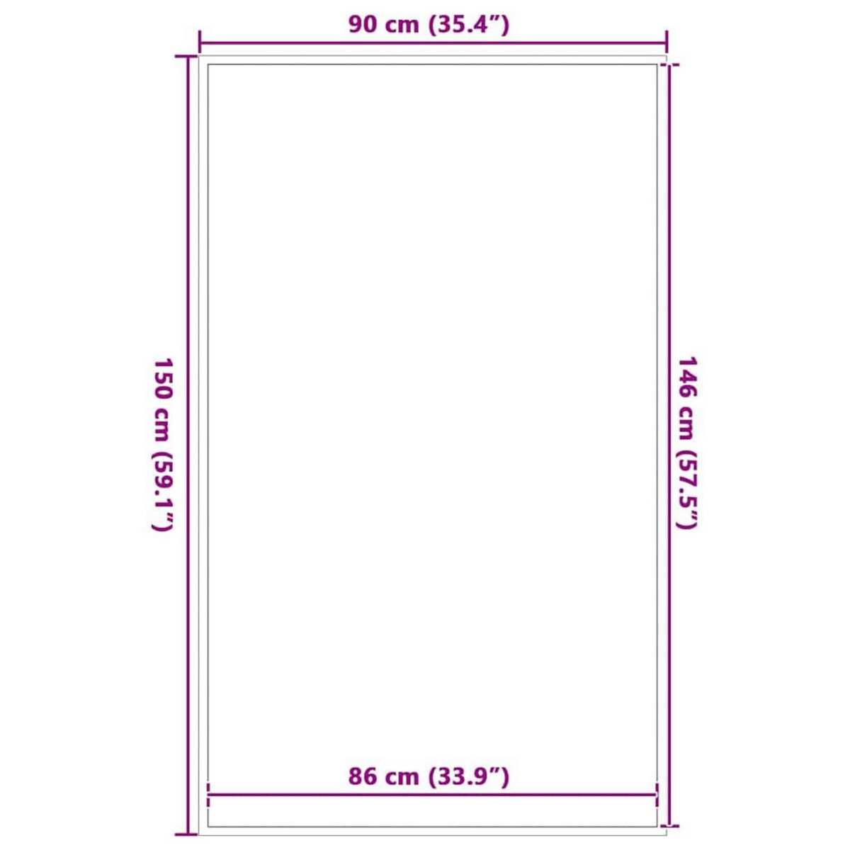 VIDAXL Paillasson marron 90x150 cm