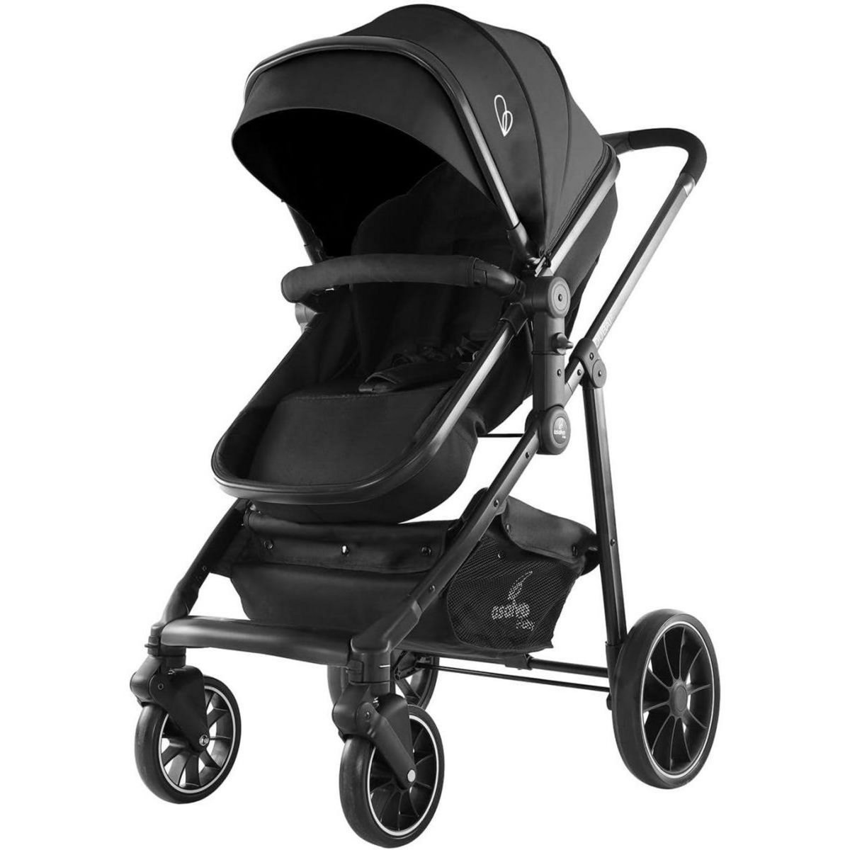 Asalvo Poussette Dubaï II Noir - Confort et Sécurité pour Bébé