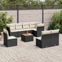 Voir la diapositive 1 : VIDAXL Salon de jardin 9 pcs avec coussins noir resine tressee