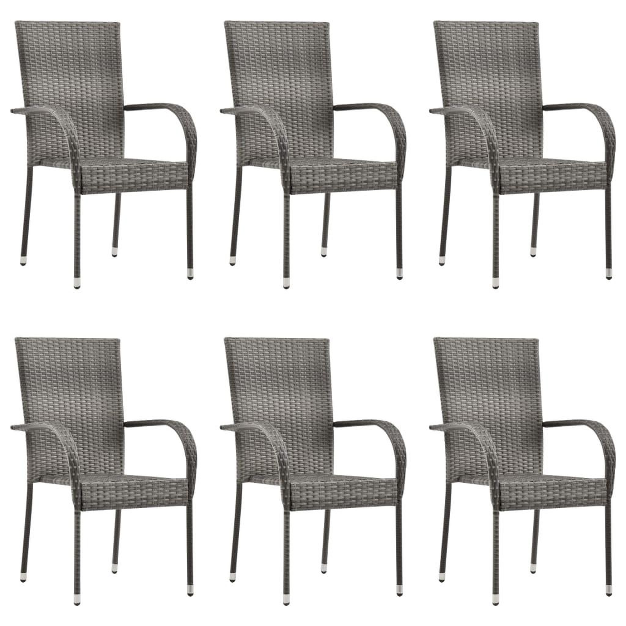 Voir la diapositive 5 : VIDAXL Ensemble a manger de jardin 7 pcs Gris
