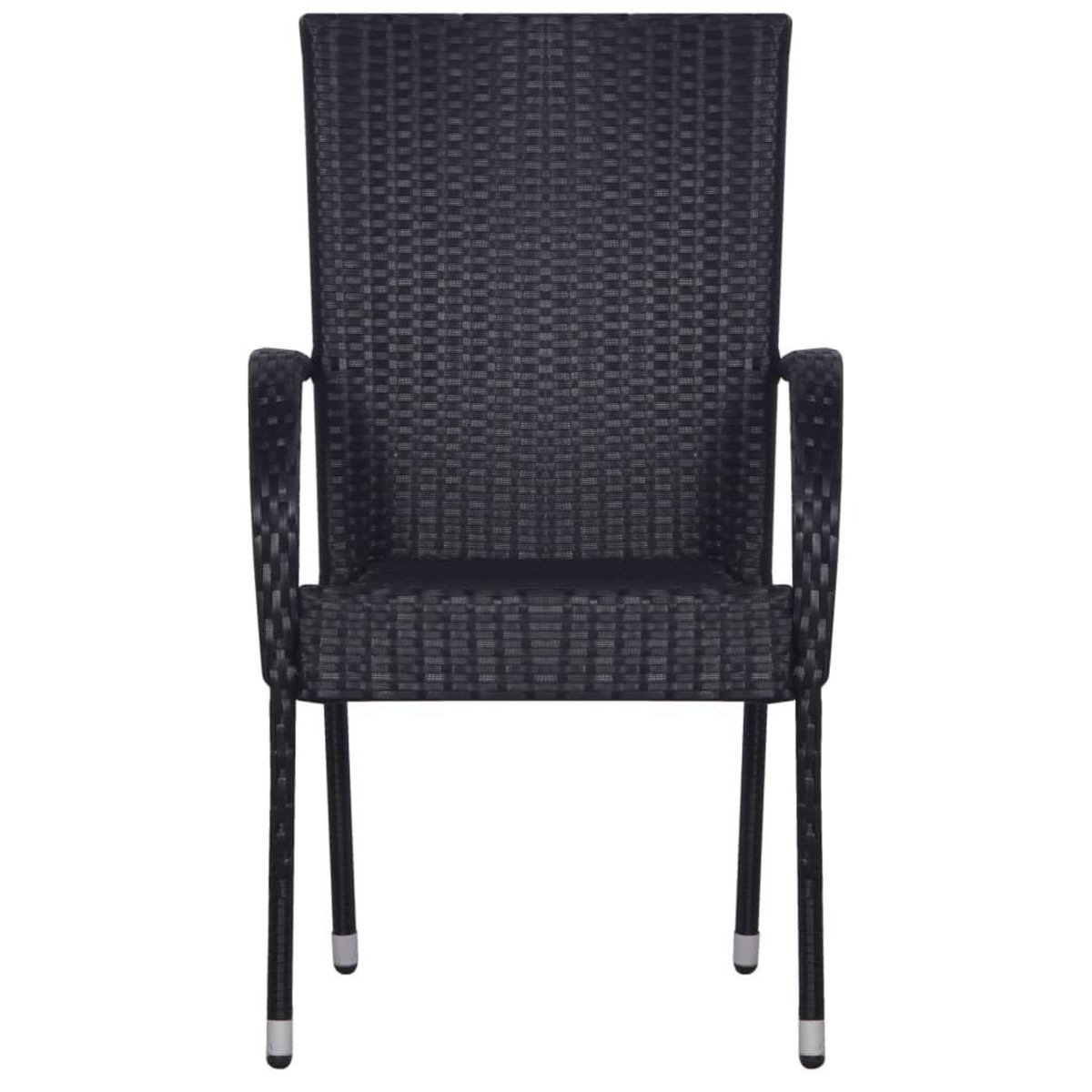 VIDAXL Ensemble a manger de jardin 5 pcs Noir