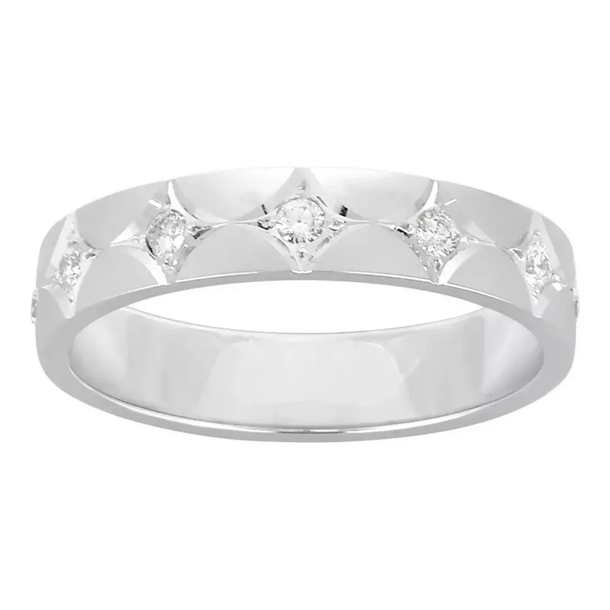 Tousmesbijoux Alliance Femme - Or 9 Carats - Diamant 0,24 Carats