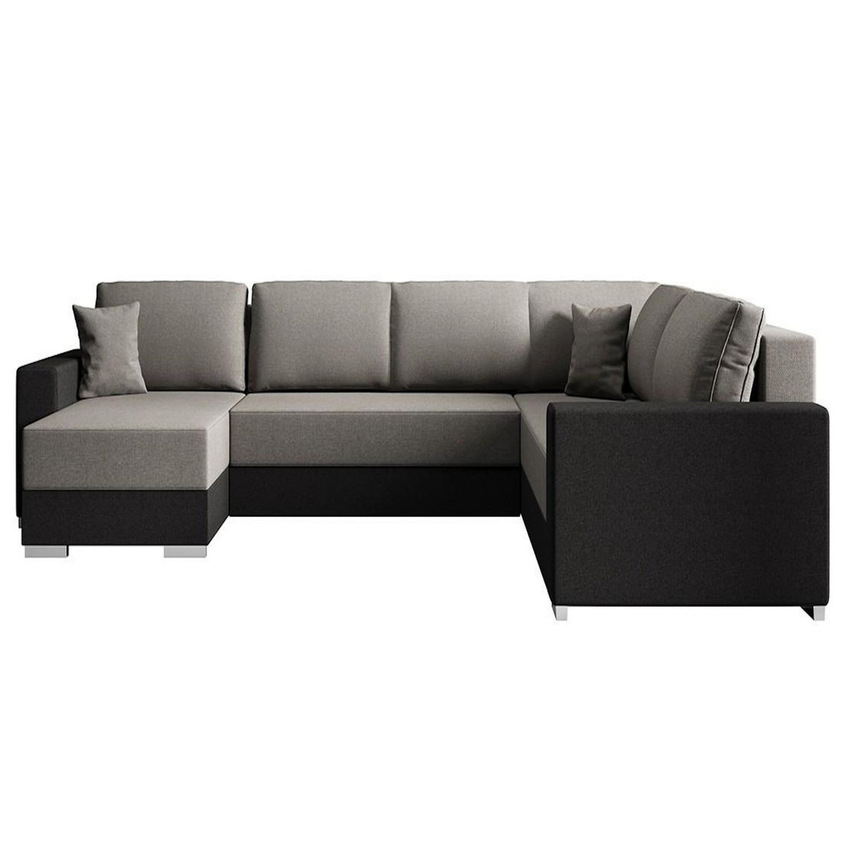 BEST MOBILIER Epona - canapé panoramique d'angle réversible 7 places convertible avec coffre en tissu