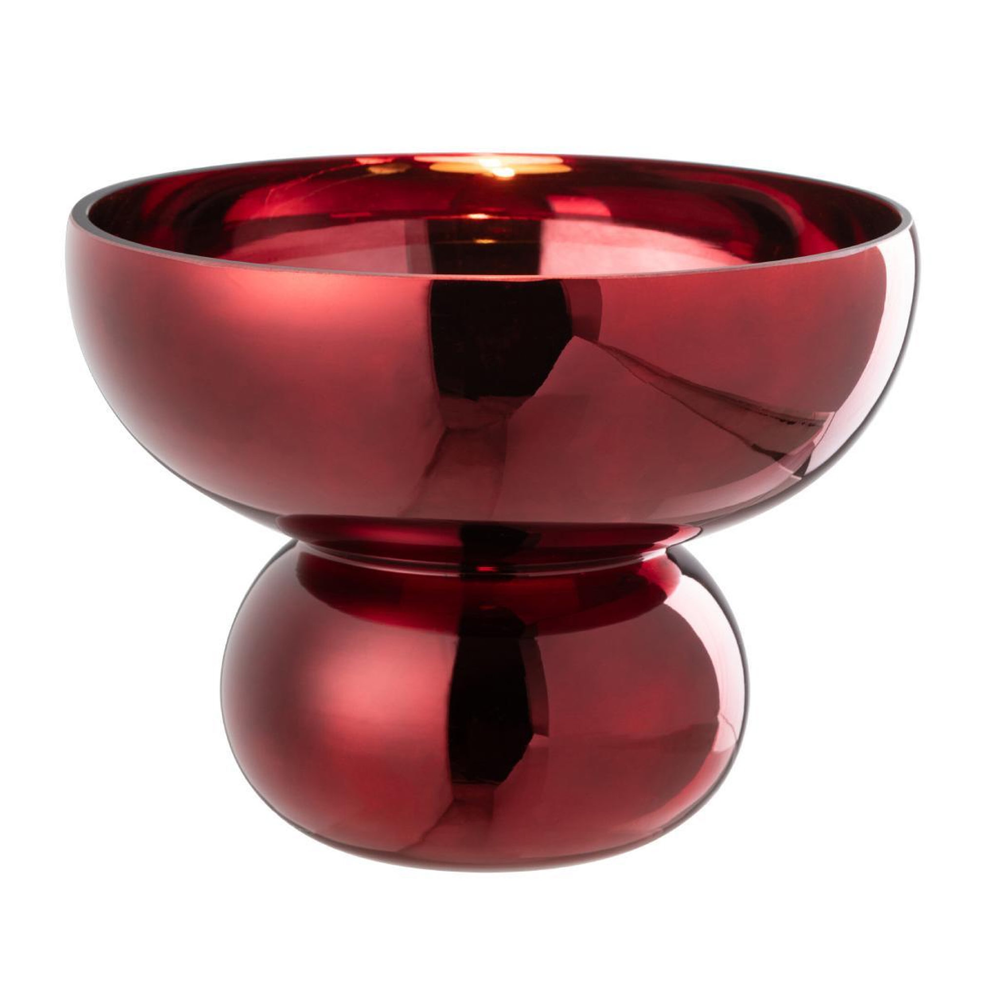 J-LINE Photophore Design Bol  Cléa  23cm Rouge Foncé