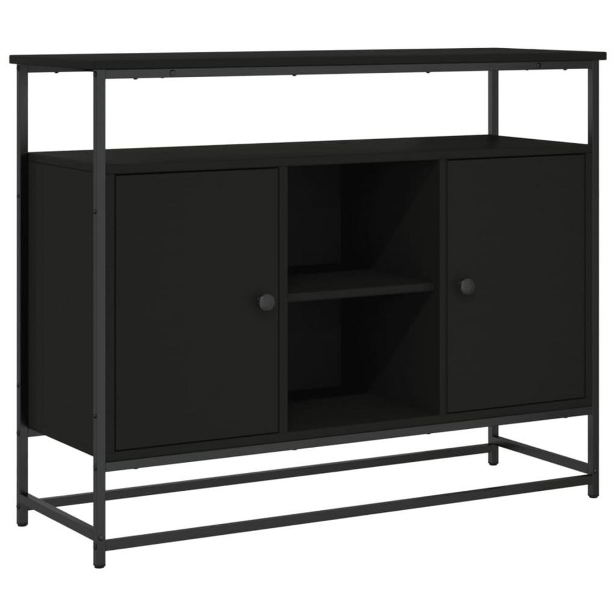 VIDAXL Buffet noir 100x35x80 cm bois d'ingenierie