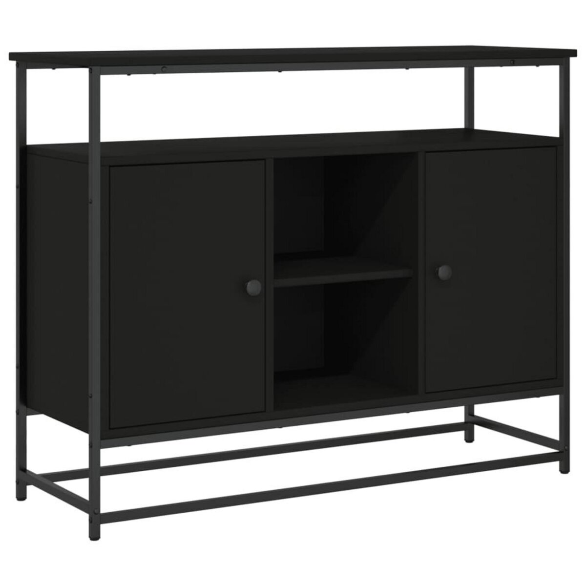 VIDAXL Buffet noir 100x35x80 cm bois d'ingenierie