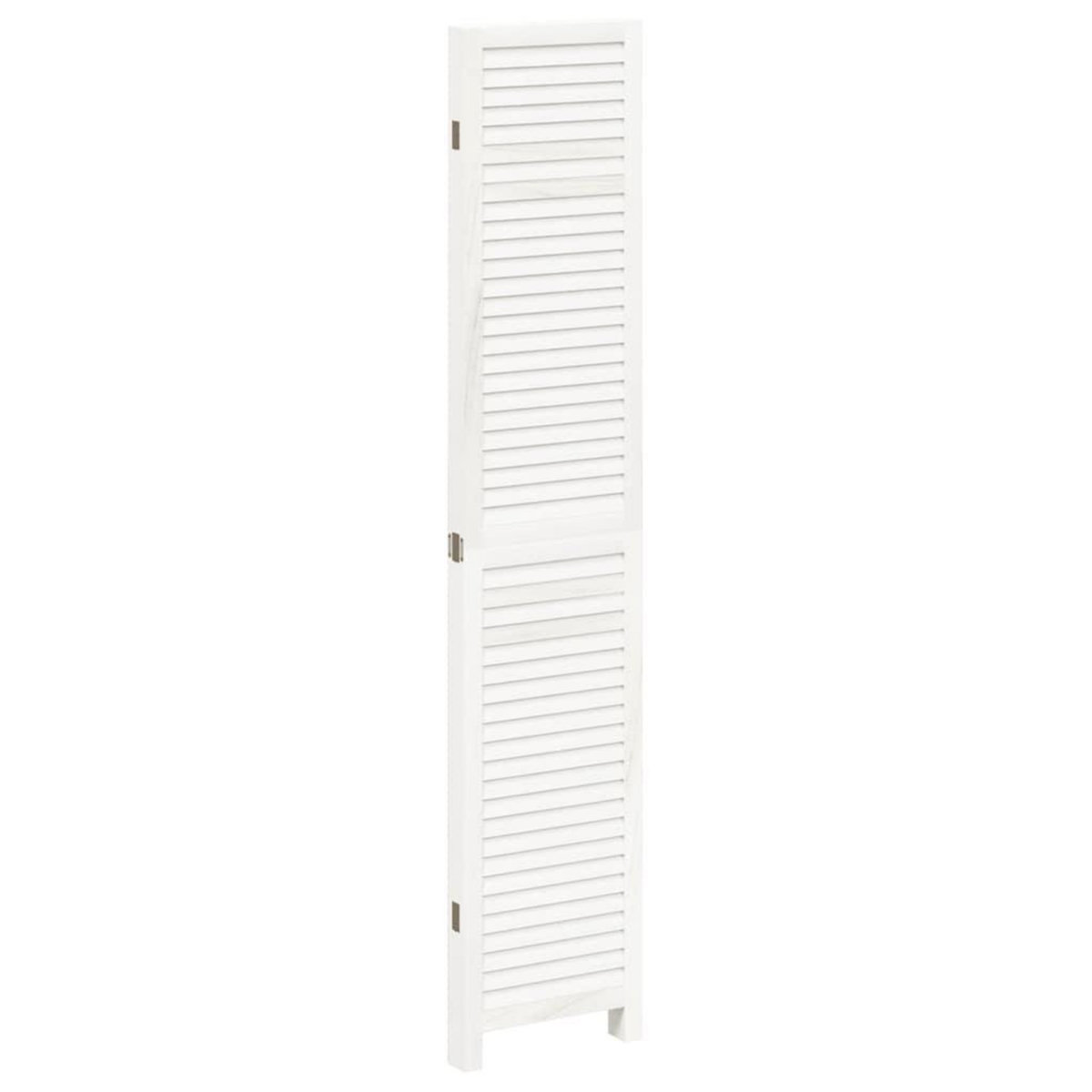 VIDAXL Cloison de separation 4 panneaux blanc bois de paulownia massif