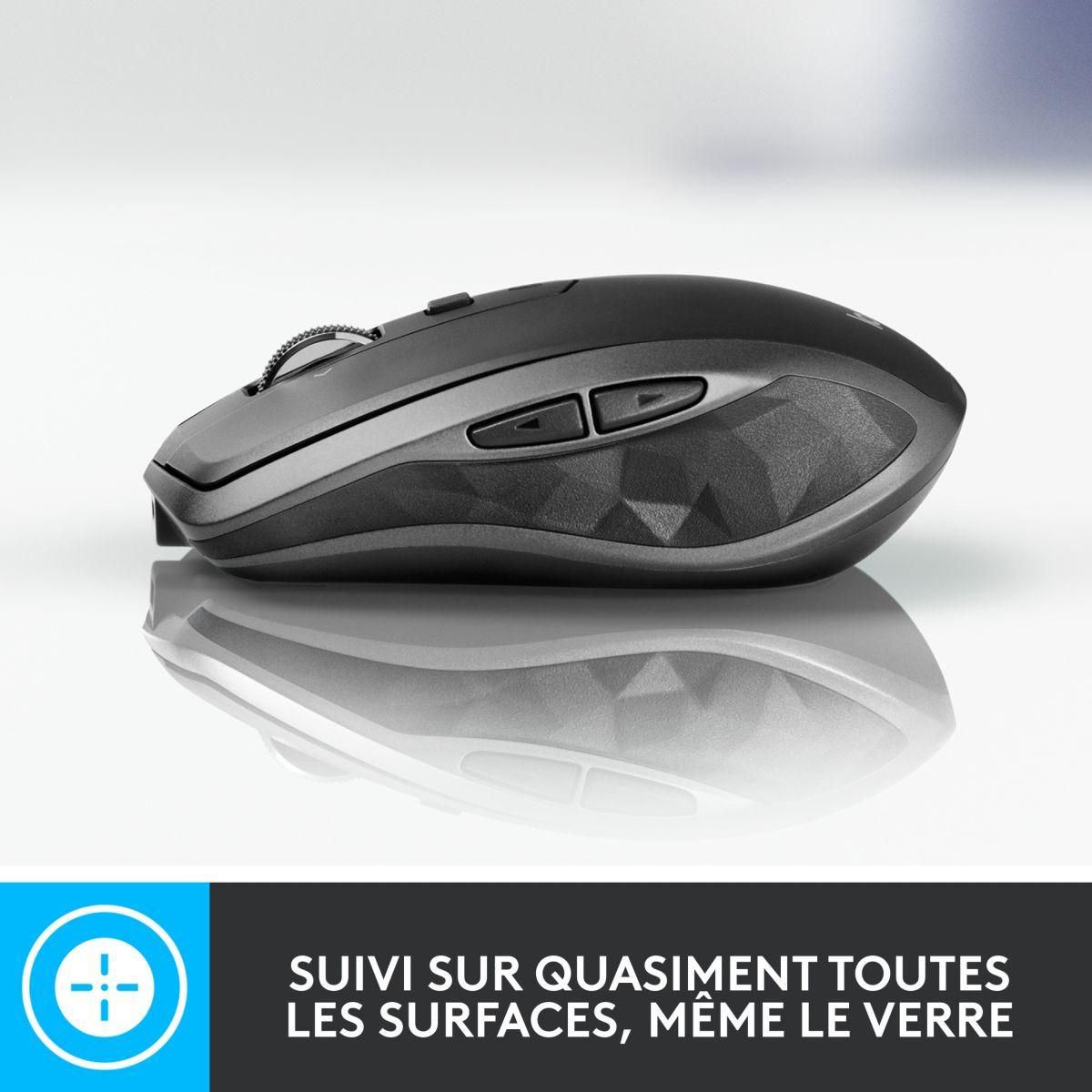 Logitech Souris sans fil rechargeable MX Anywhere 2S Gris pale