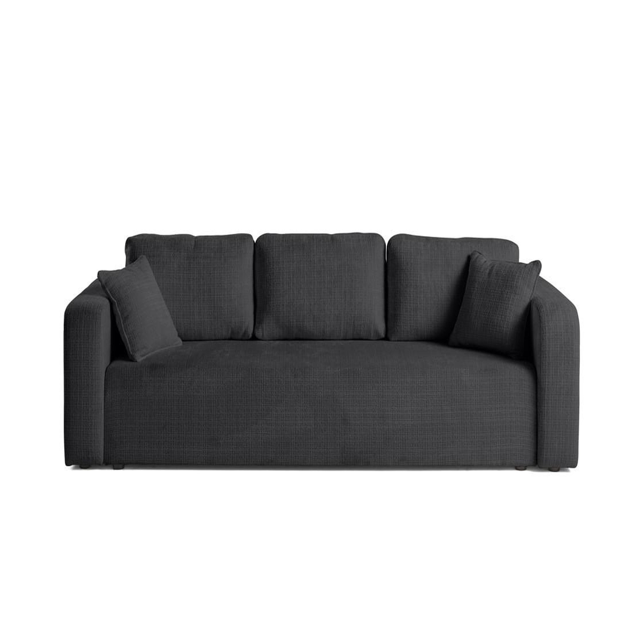 Voir la diapositive 1 : BEST MOBILIER Miro - canapé droit 3 places - convertible avec coffre - en velours texturé