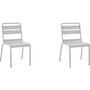 MARKET24 Lot de 2 chaises de jardin en acier gris - IRONCH2GR - 43 x 43 x 86 cm