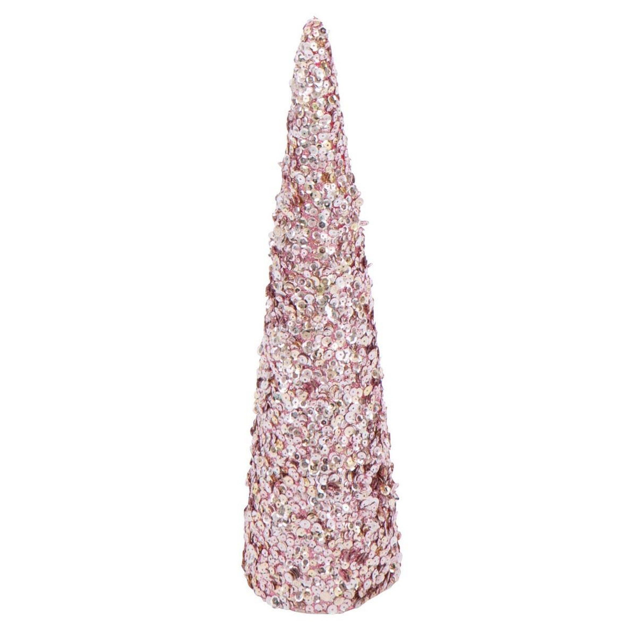 J-LINE Cône déco  sequins  46cm rose clair