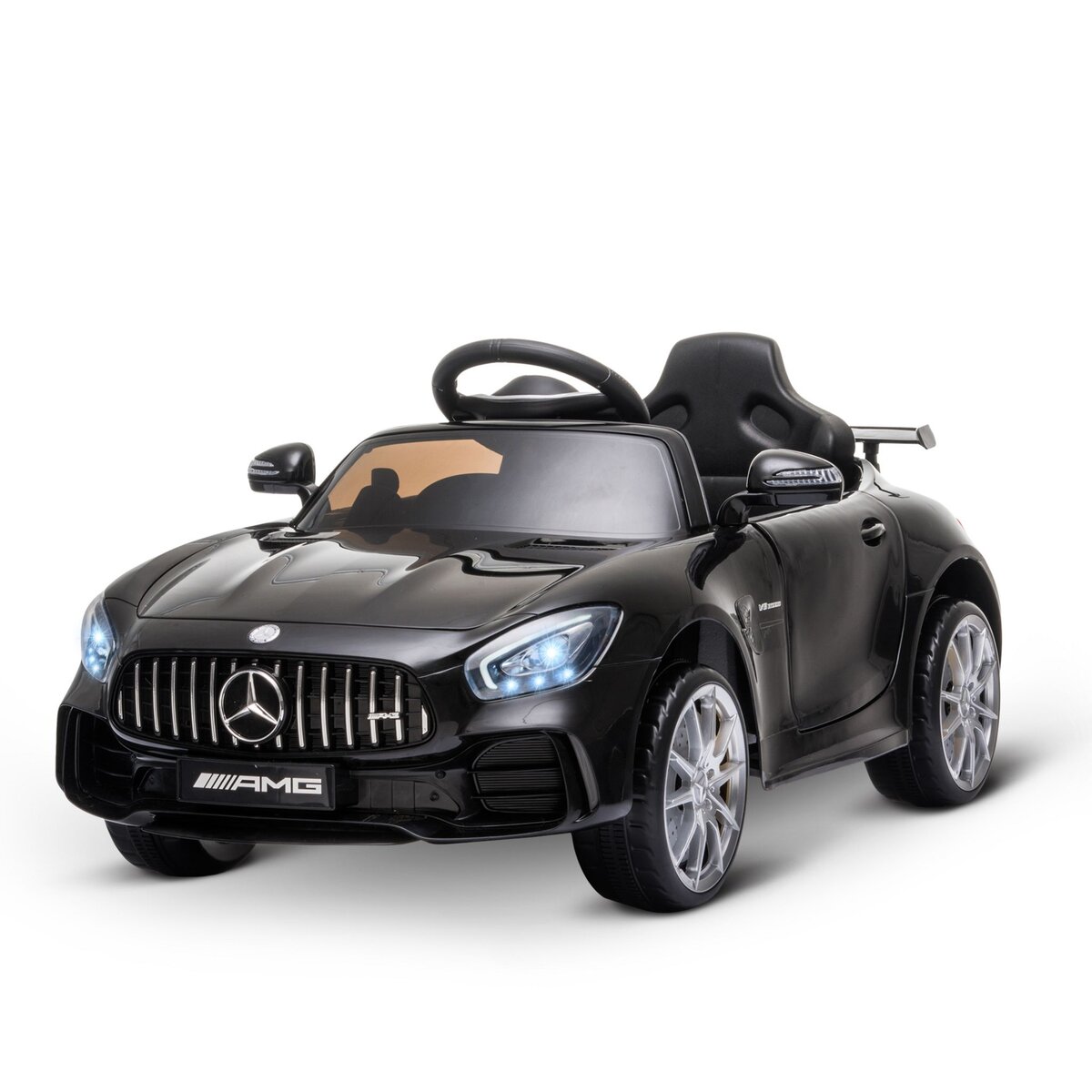 HOMCOM Voiture véhicule électrique enfants 12 V - V. max. 5 Km/h effets sonores, lumineux, télécommande Mercedes-AMG GT R noir
