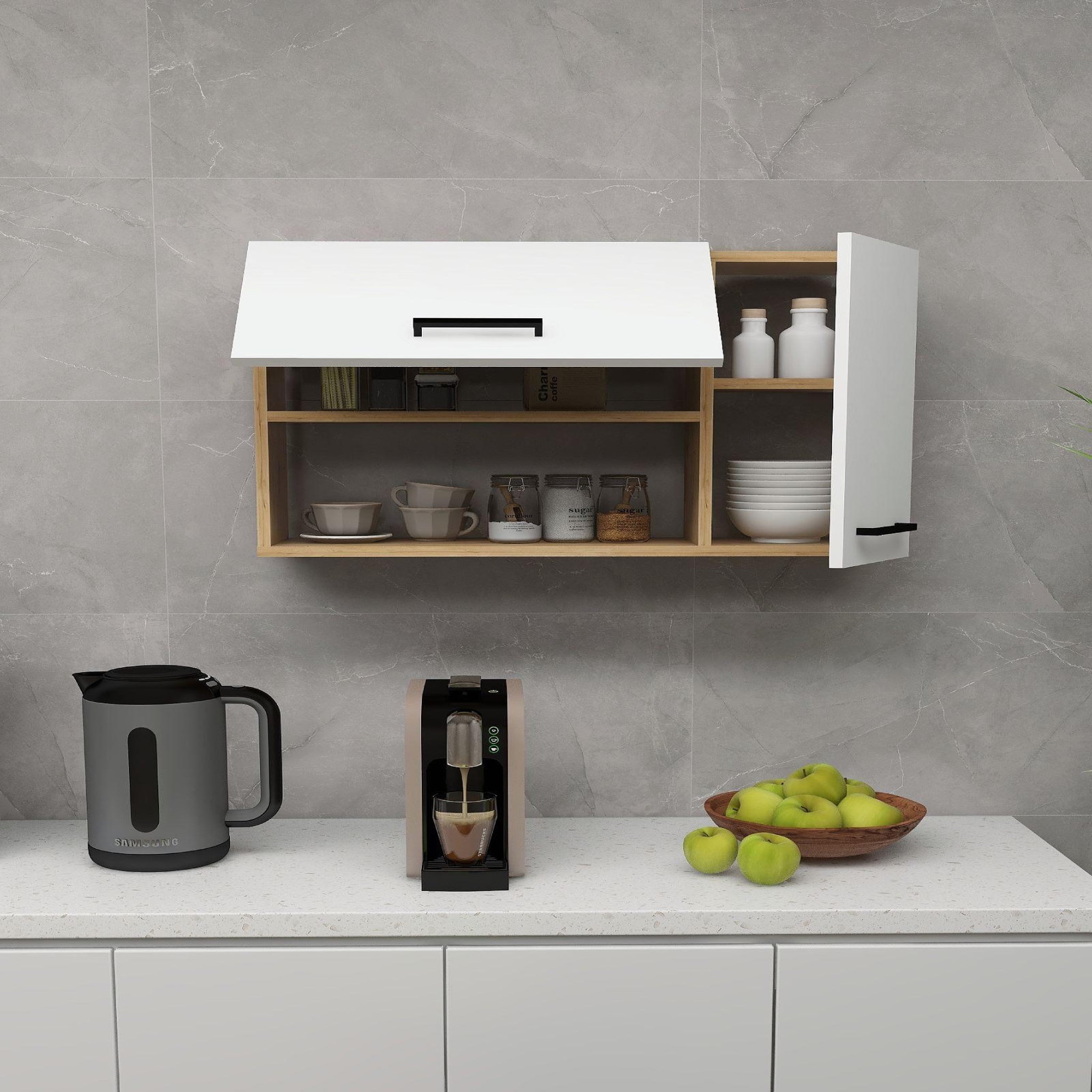 Voir la diapositive 3 : Habitat et Jardin Buffet en bois  akasya  - 90 x 24 x 52 cm - blanc