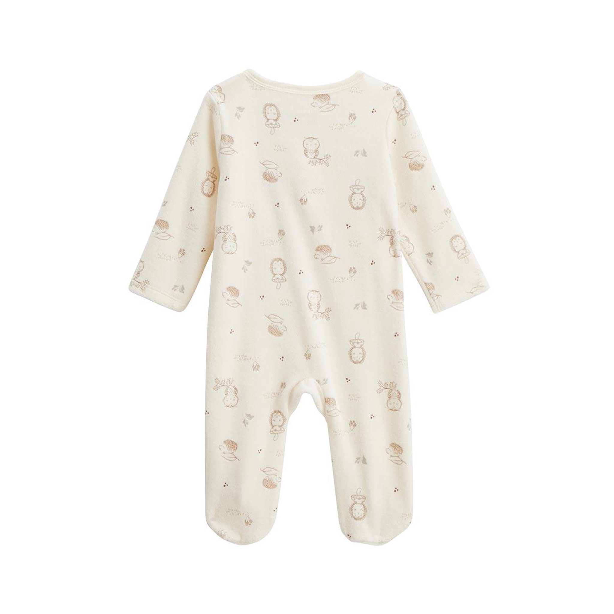 Voir la diapositive 2 : Petit Béguin Pyjama bébé en velours ouverture pont Envolée de bisous