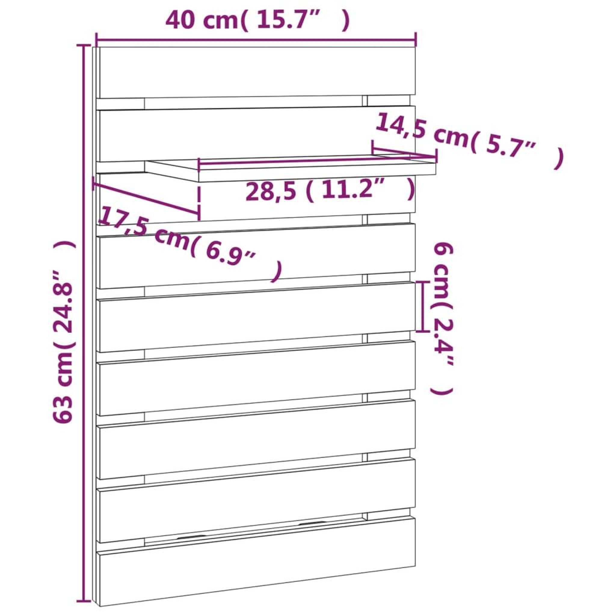 Voir la diapositive 6 : VIDAXL Etageres de chevet murales 2 pcs Bois de pin massif
