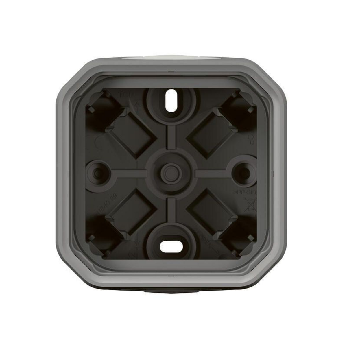 Legrand Boîtier saillie étanche PLEXO 1 poste avec 2 embouts à membrane et 1 entrée gris (Boîte de 10) LEGRAND 069651L