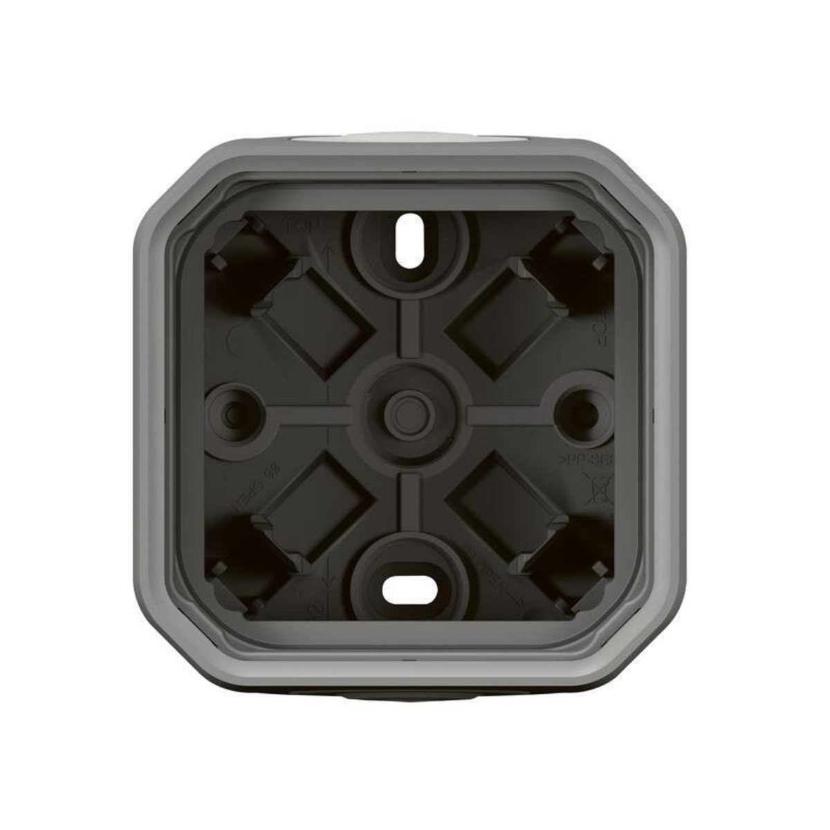 Legrand Boîtier saillie étanche PLEXO 1 poste avec 2 embouts à membrane et 1 entrée gris (Boîte de 10) LEGRAND 069651L