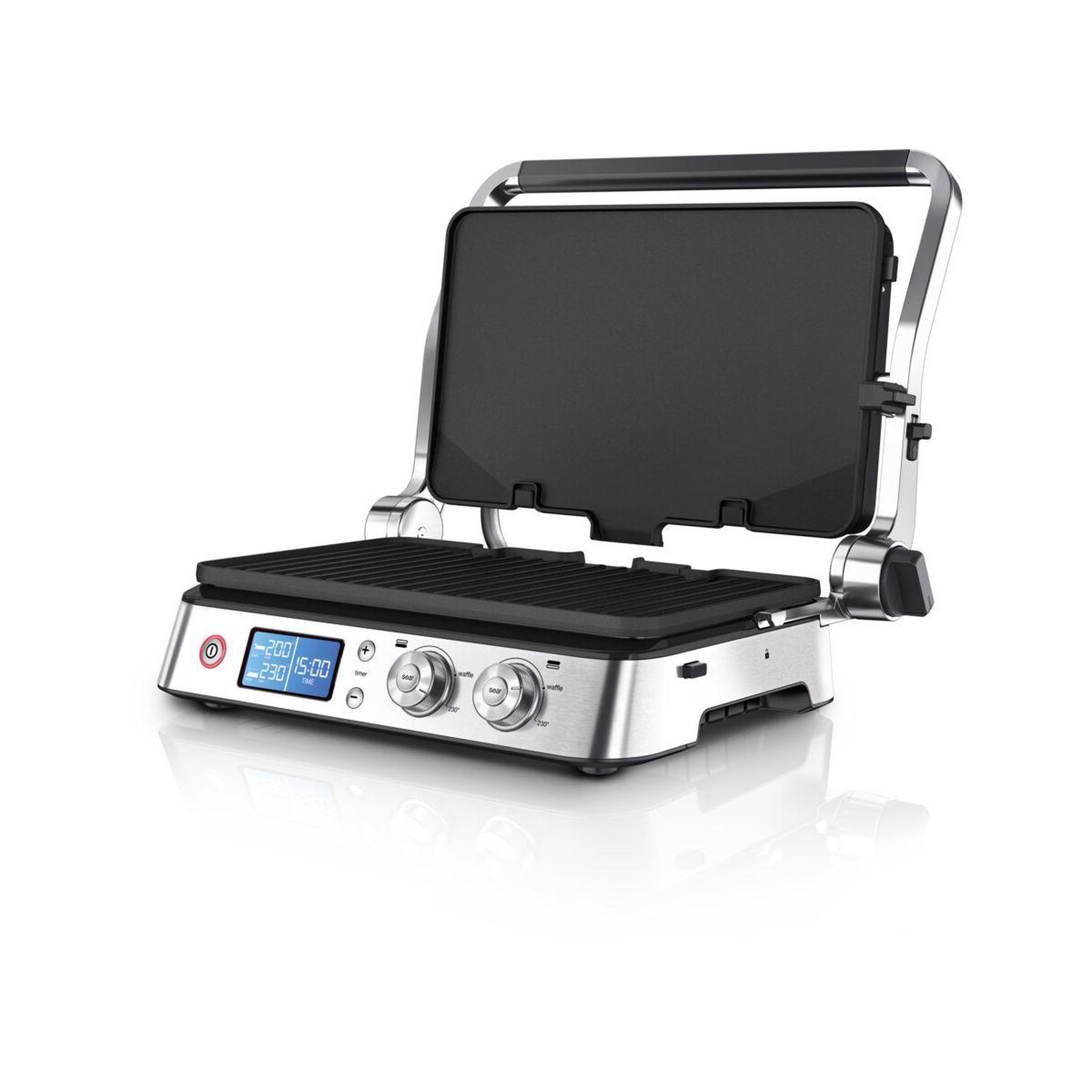 Voir la diapositive 5 : BRAUN Grille-viande CG9040 inox 2 zones e cuisson plaques movibles à poser, 37x23 cm