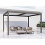 Voir la diapositive 2 : Habitat et Jardin Pergola bioclimatique avec led  Windsor premium  en aluminium 3 x 4 - Taupe