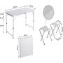 Voir la diapositive 4 : Habitat et Jardin Ensembe table de camping et 4 tabourets pliants - 125 x 60 cm - Blanc
