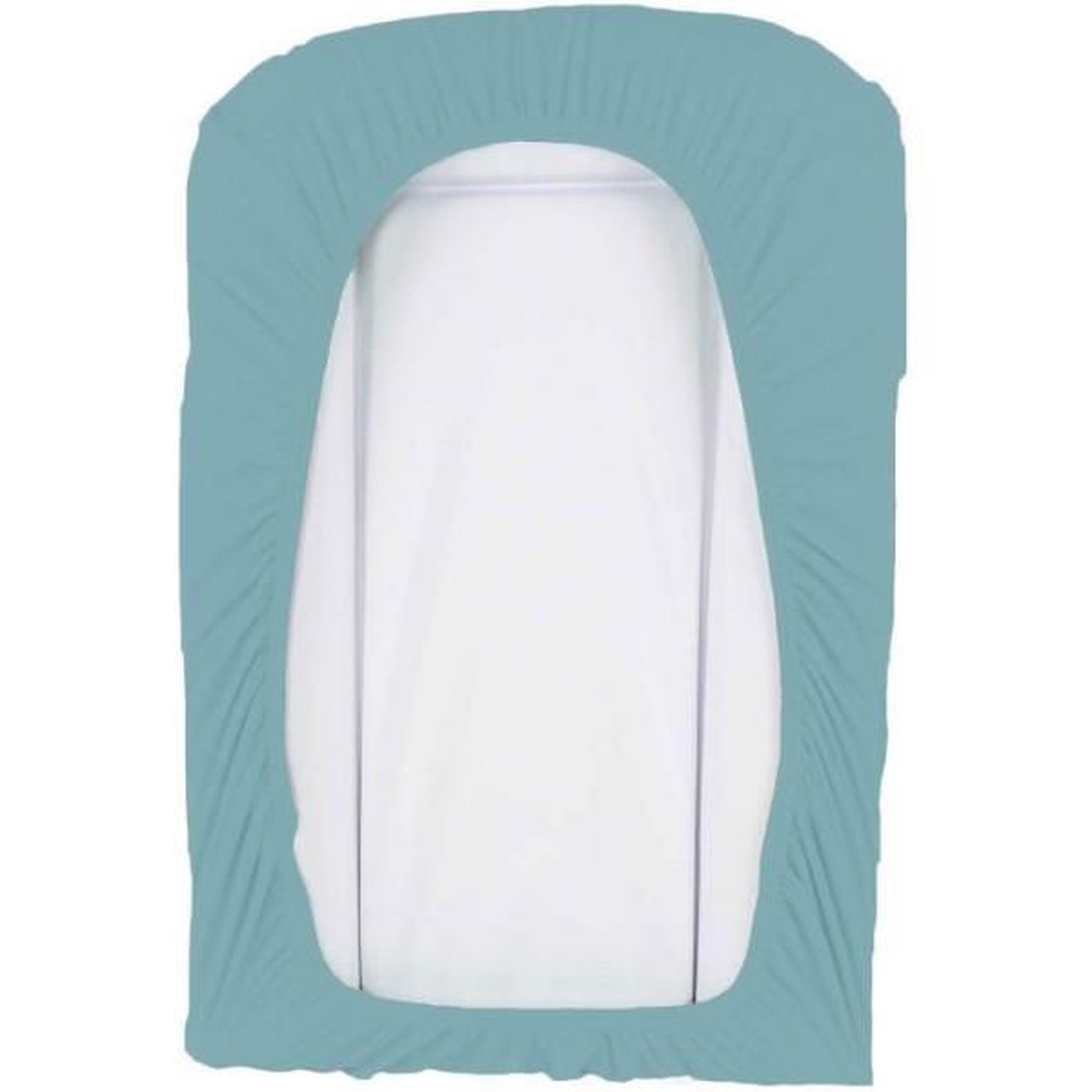 Voir la diapositive 4 : DOMIVA DOMIVA Lot 2 Housses matelas a langer - Eponge polycoton - oeko-Tex - Blanc/Nile - 50 x 75 cm