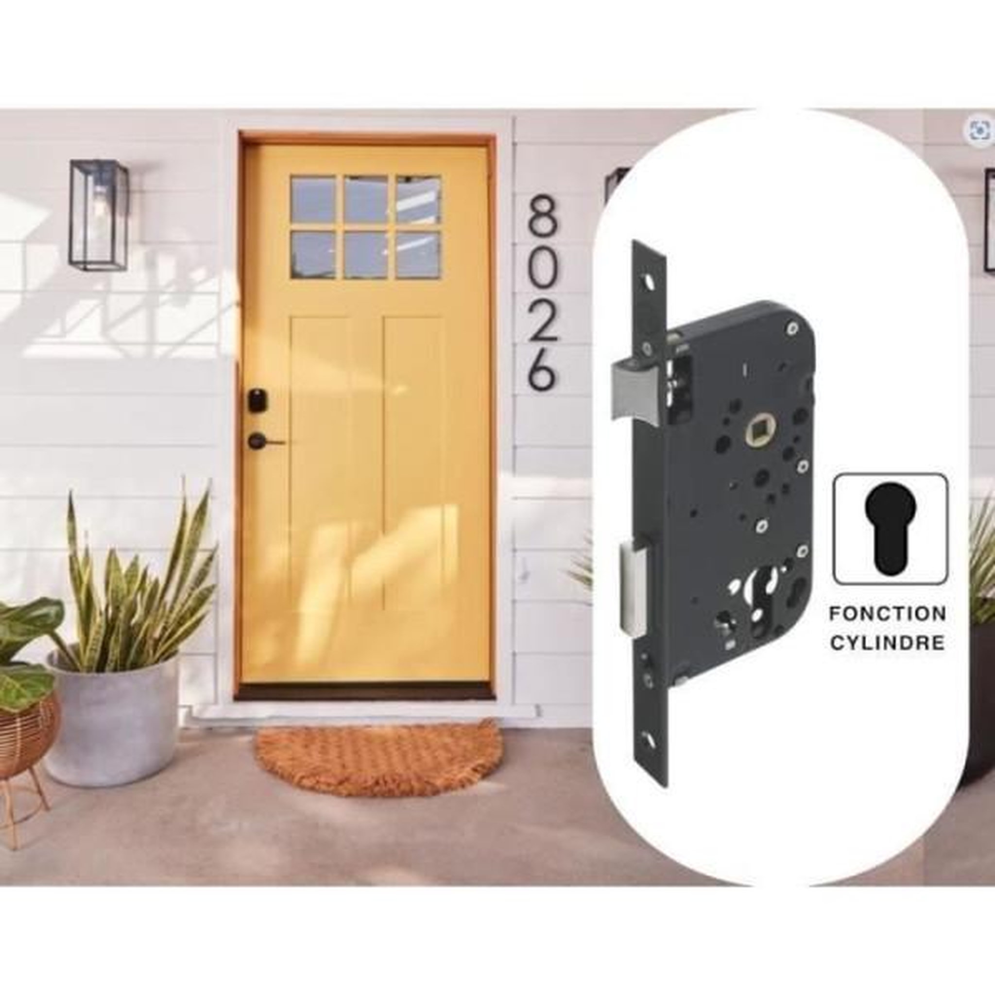Voir la diapositive 3 : YALE Serrure a encastrer trou de cylindre - yale - y60k-a50/n - axe 50mm, coffre 148mm - porte d'entrée, service, locaux sensibles -