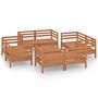 Voir la diapositive 2 : VIDAXL Salon de jardin 9 pcs Marron miel Bois de pin massif