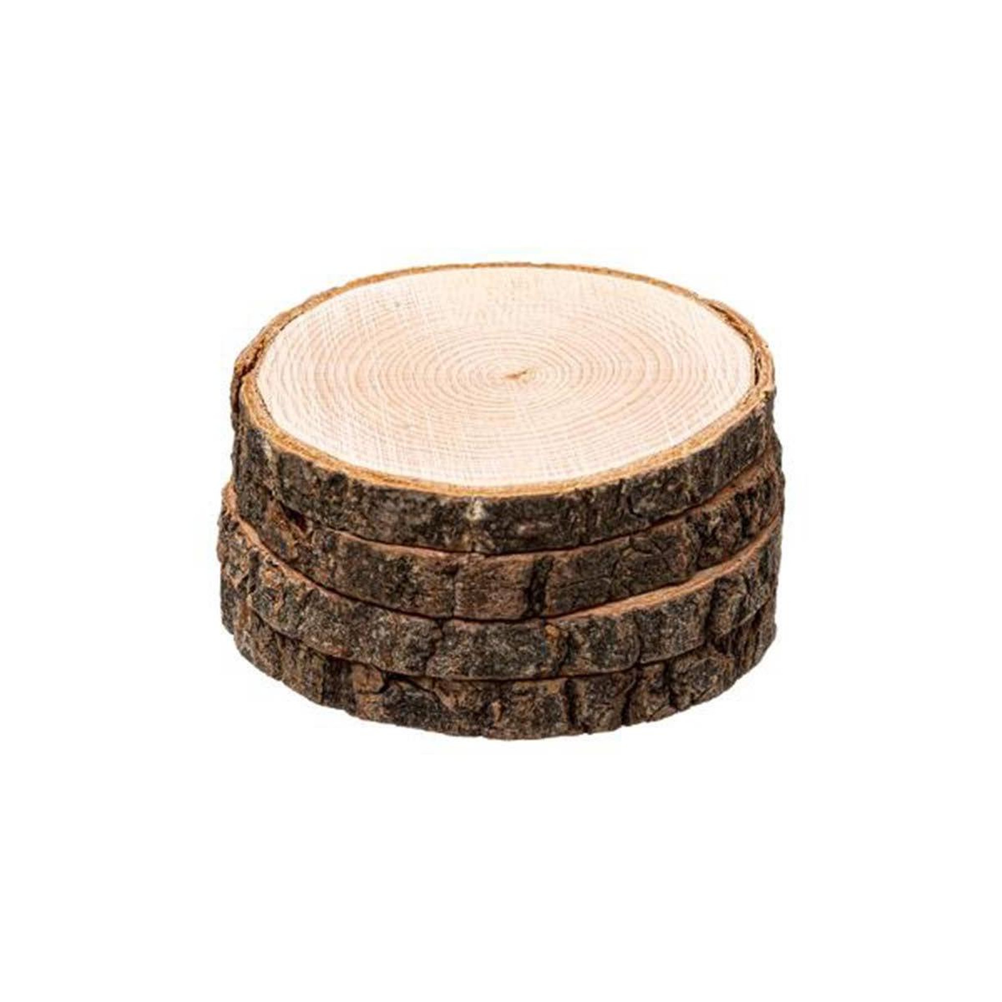 SECRET DE GOURMET Lot de 4 dessous de verre  ecorce  10cm naturel