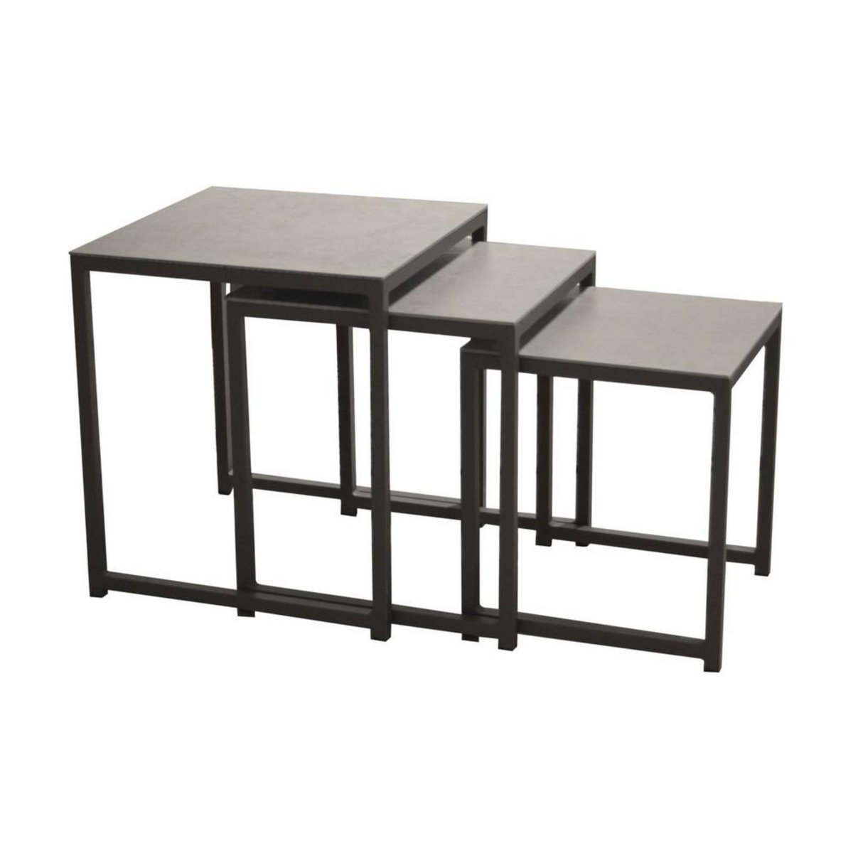 Proloisirs Table basse de jardin Gigogne lot de 3 - grey