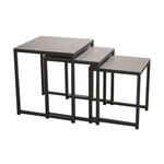 Proloisirs Table basse de jardin Gigogne lot de 3 - grey