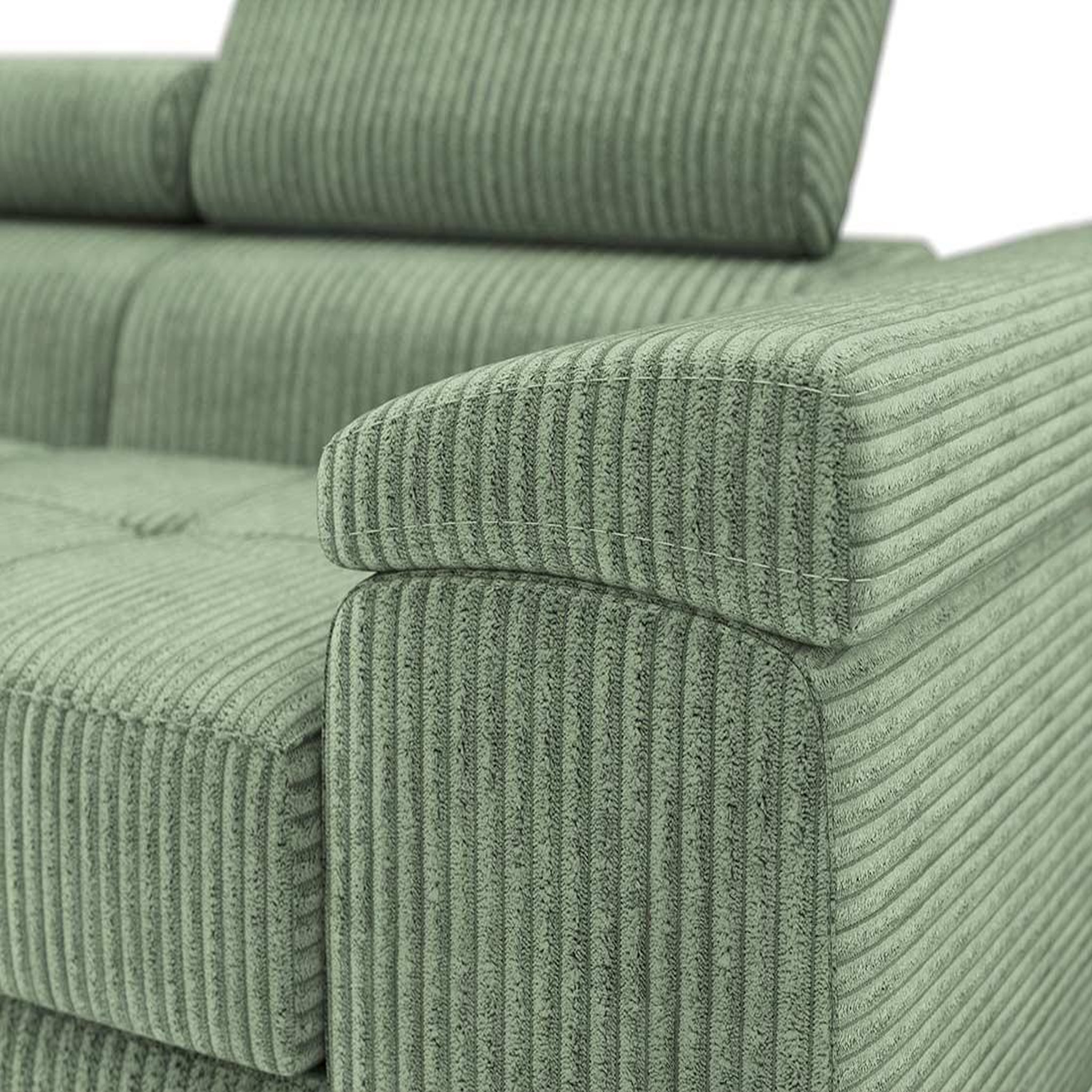 Voir la diapositive 3 : BEST MOBILIER Pablo - canapé droit 2 places avec têtières ajustables - en velours côtelé