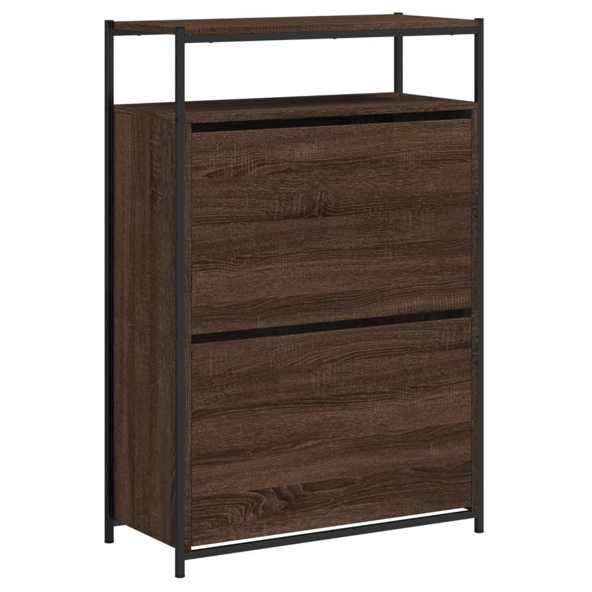 Voir la diapositive 4 : VIDAXL Meuble a chaussures chene marron 75x34x112 cm bois d'ingenierie