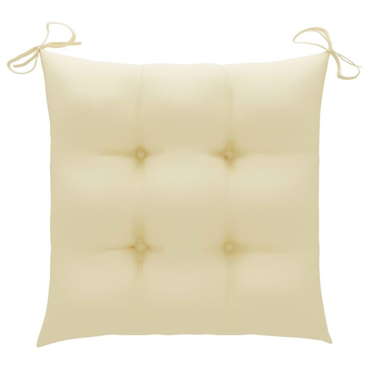 VIDAXL Chaises de jardin et coussins blanc creme lot de 3 Teck massif