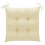 Voir la diapositive 4 : VIDAXL Chaises de jardin et coussins blanc creme lot de 3 Teck massif