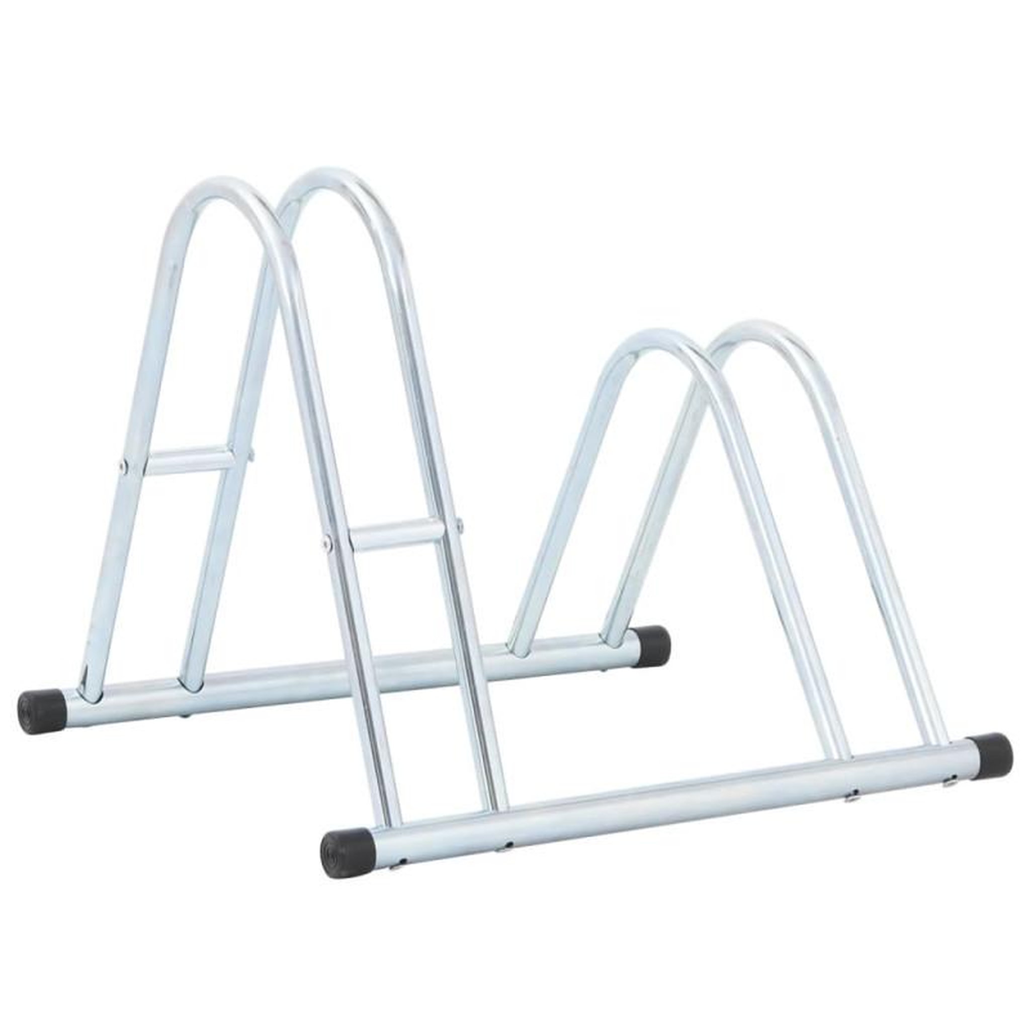 Voir la diapositive 5 : VIDAXL Support de vélo au sol autoportant pour 2 vélos acier galvanisé