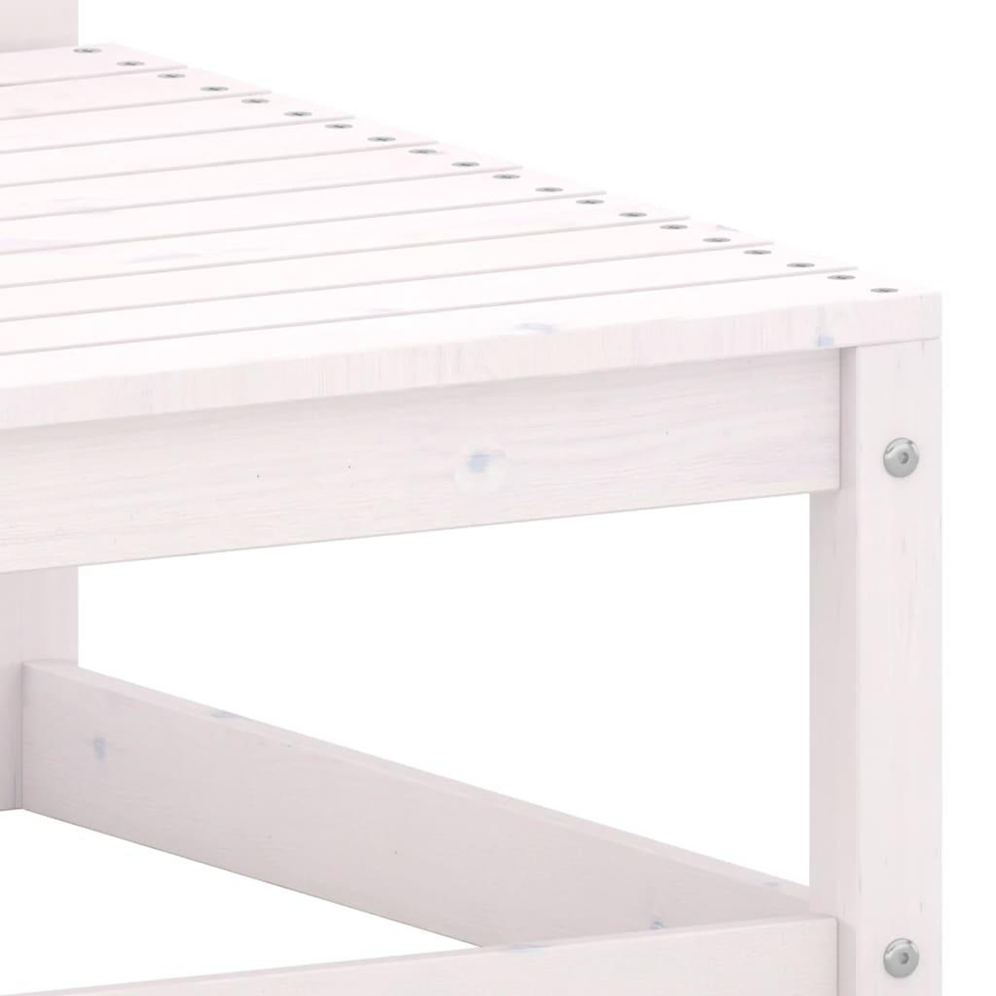 Voir la diapositive 5 : VIDAXL Repose-pied de jardin avec coussin Blanc Bois de pin massif