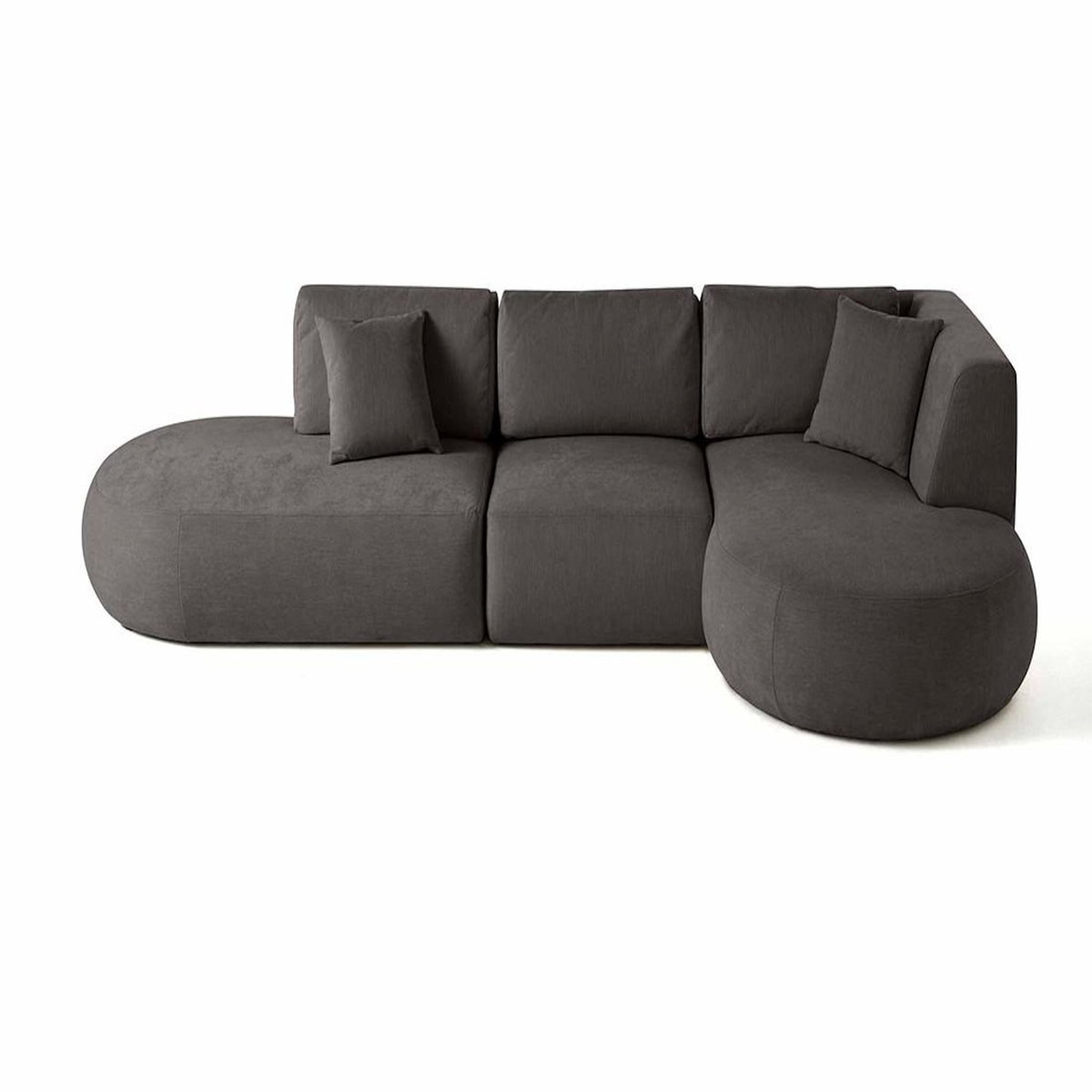 LISA DESIGN Santorini - canapé modulable d'angle droit - 5 places - en tissu texturé