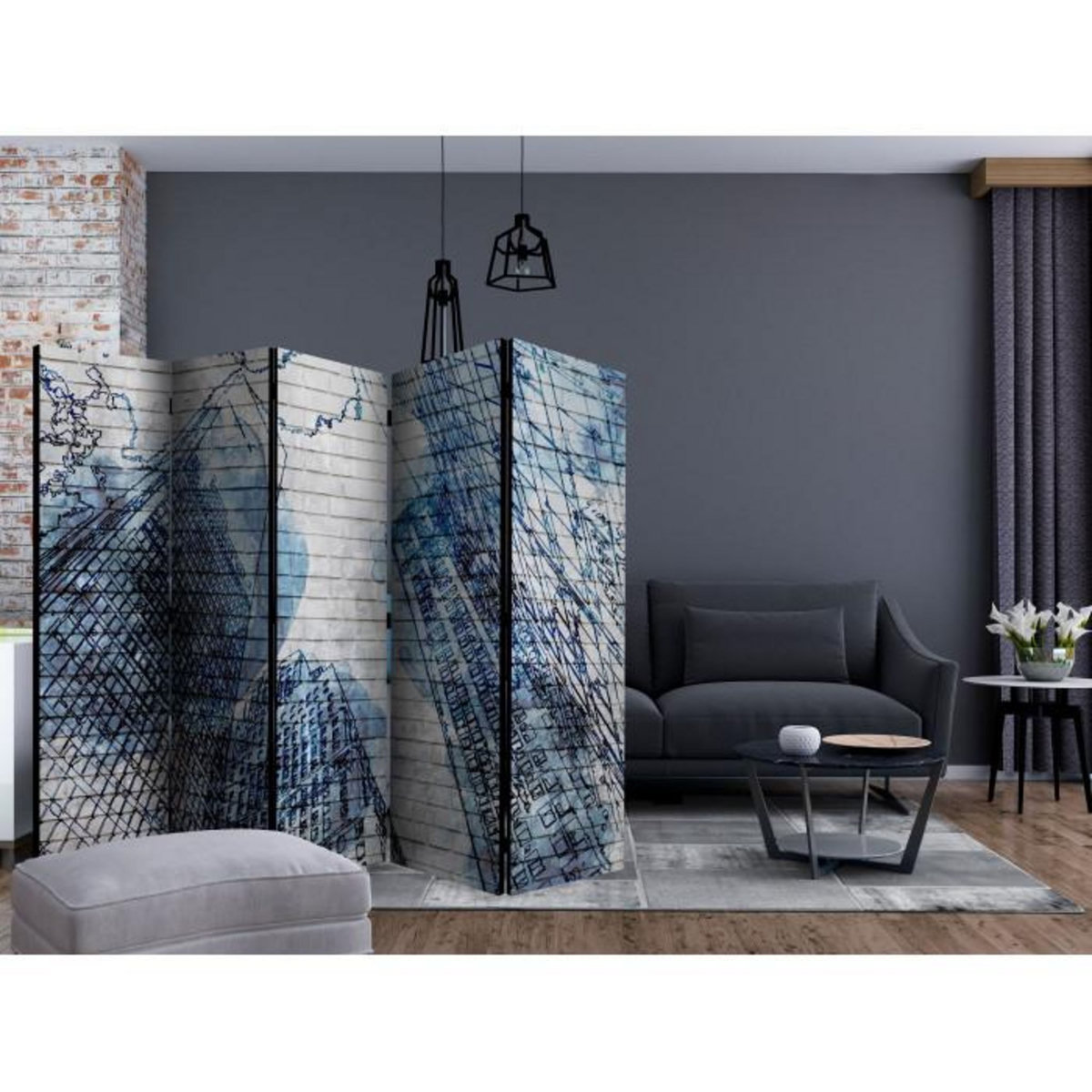 Paris Prix Paravent 5 Volets  Inky New York  172x225cm