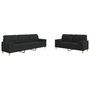 Voir la diapositive 2 : VIDAXL Ensemble de canapes 2 pcs avec coussins decoratifs noir tissu