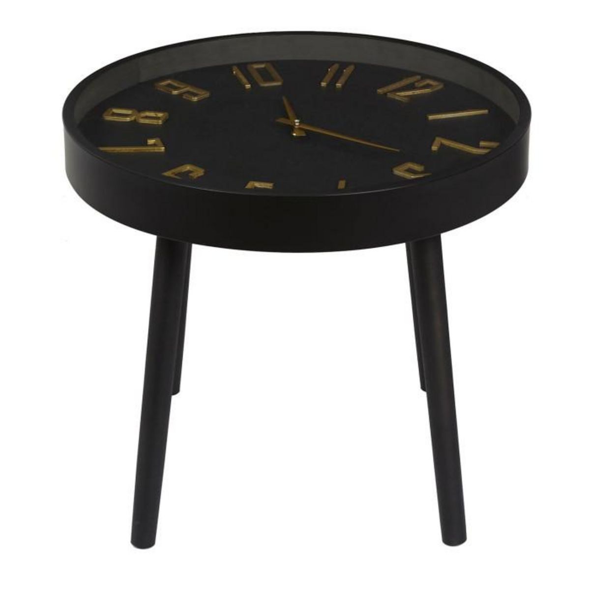 Paris Prix Table d'Apppoint Horloge  Lounge  50cm Noir