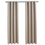 Voir la diapositive 2 : VIDAXL Rideaux occultants avec anneaux en metal 2 pcs Beige 140x245 cm