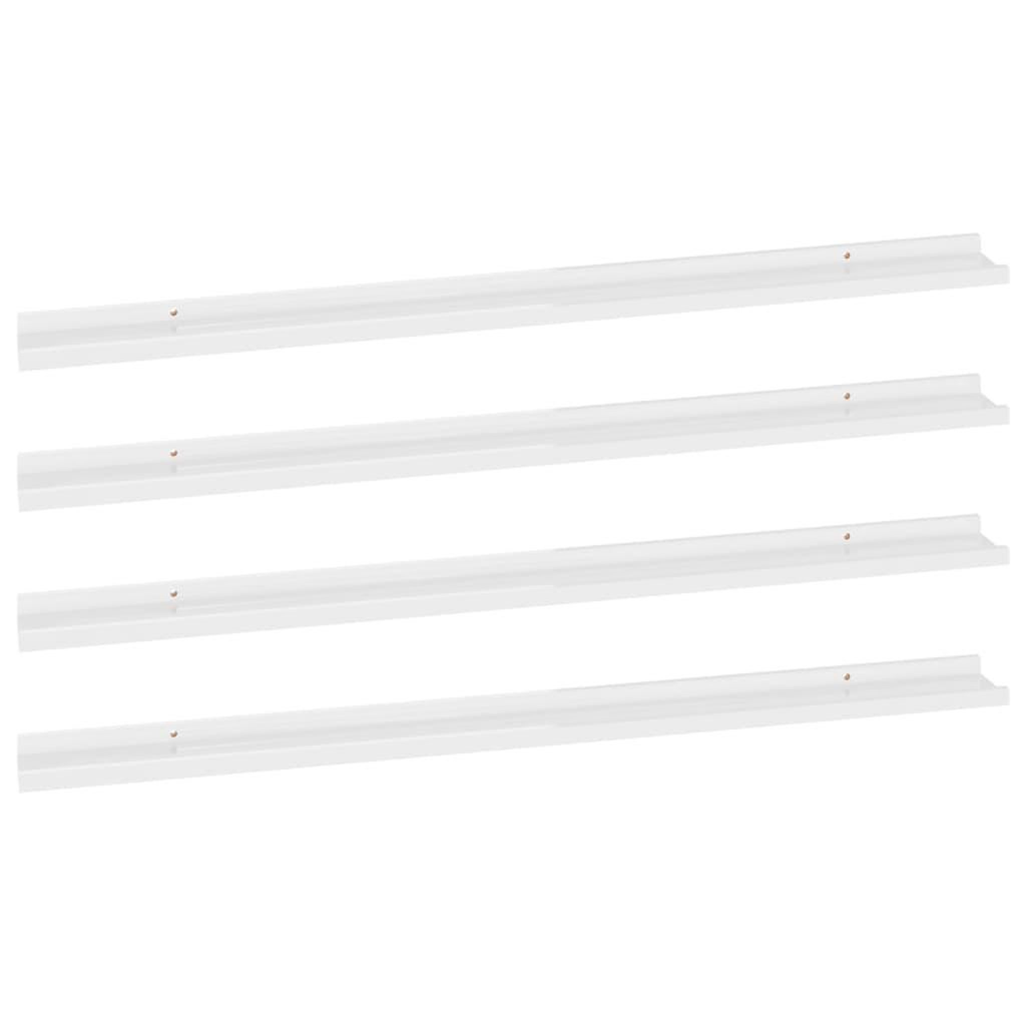 Voir la diapositive 2 : VIDAXL Etageres murales 4 pcs Blanc brillant 115x9x3 cm